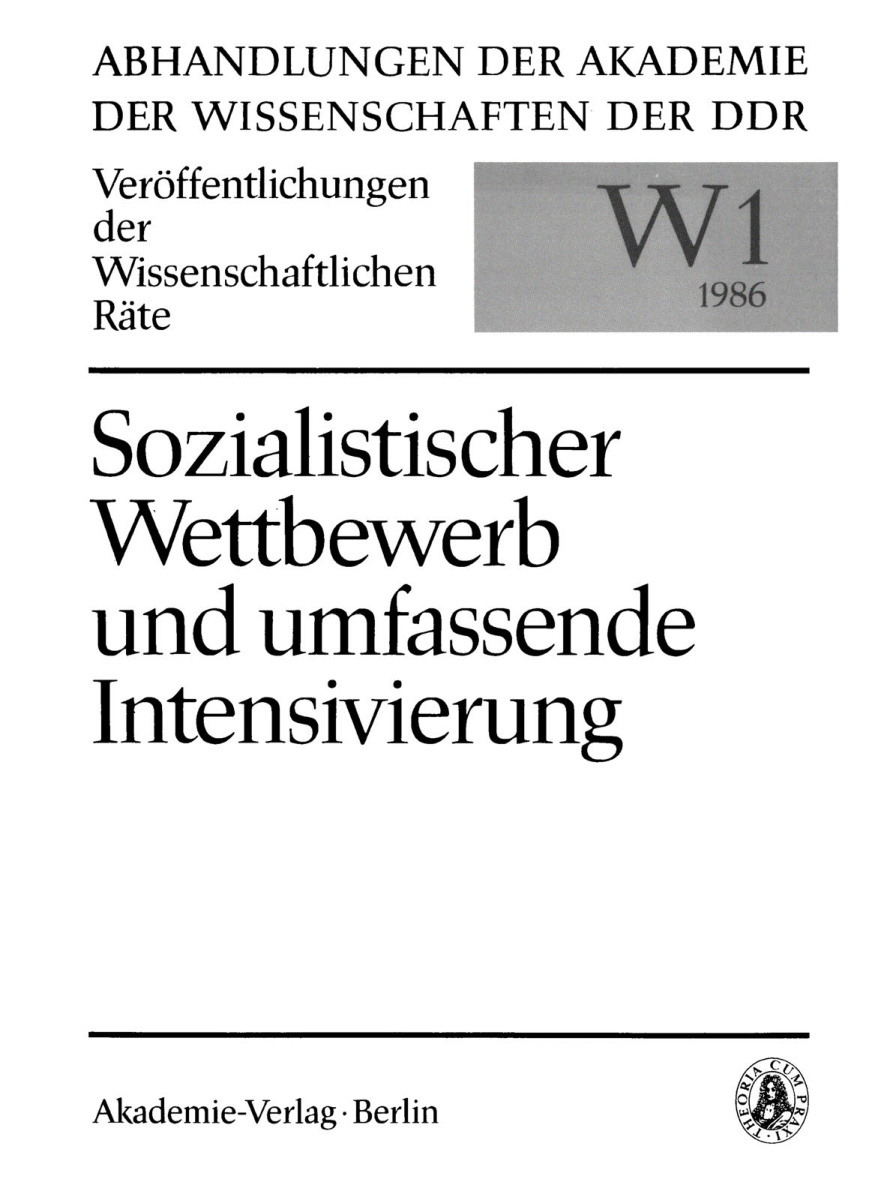 Sozialistischer Wettbewerb und umfassende Intensivierung German Edition Helmut Koziolek Kitap Kapağı