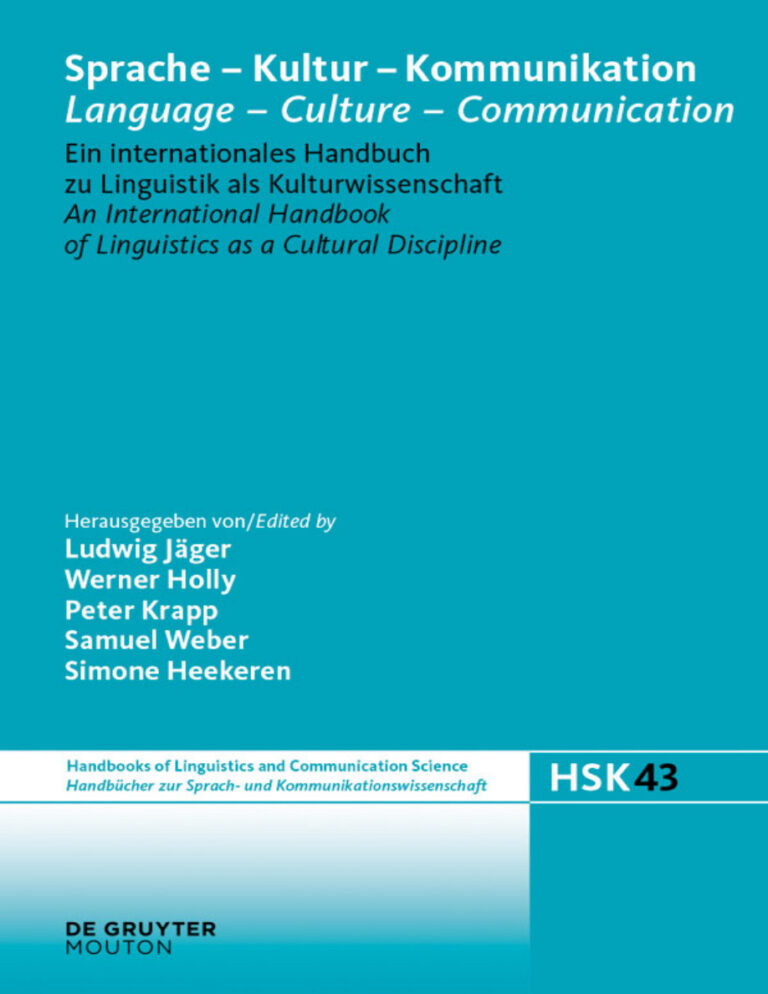 Sprache Kultur Kommunikation Language Culture Communication German Edition Ludwig Jager Kitap Kapağı