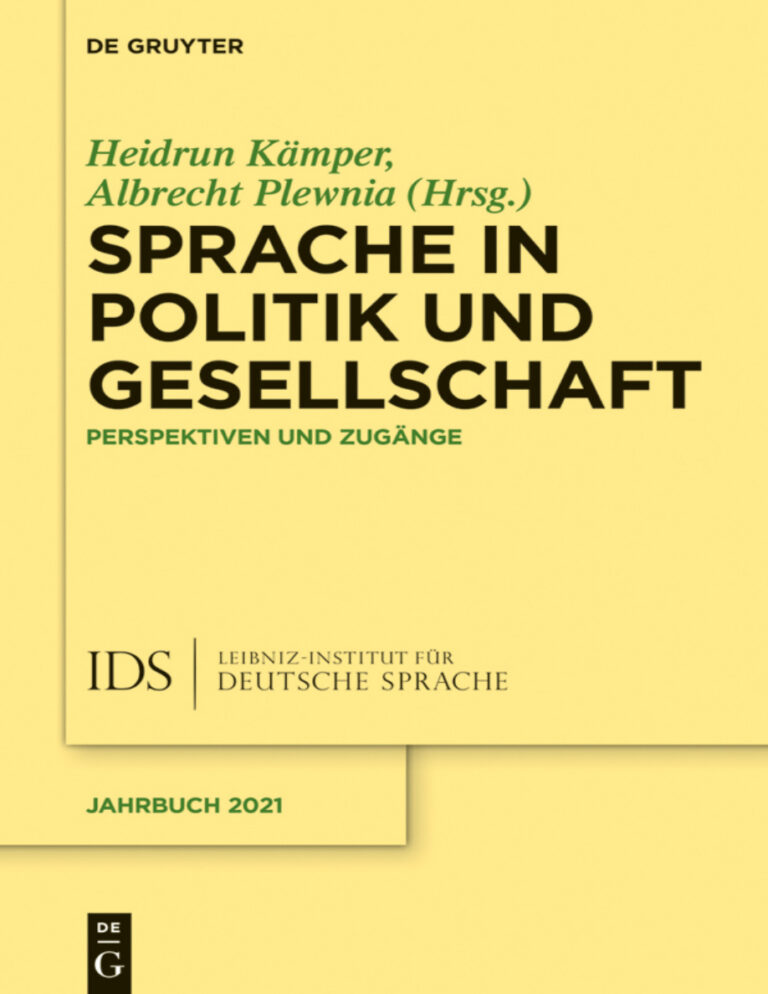 Sprache in Politik und Gesellschaft German Edition Heidrun Kamper Kitap Kapağı