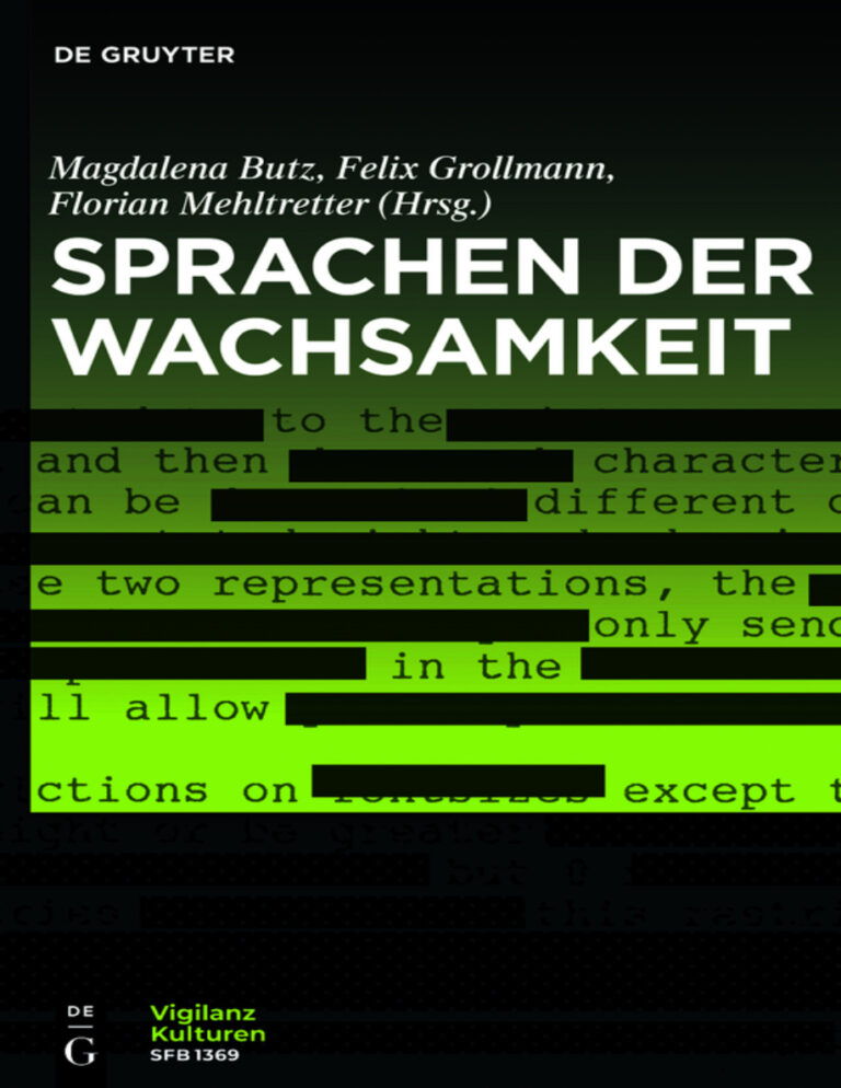 Sprachen der Wachsamkeit German Edition Magdalena Butz Kitap Kapağı
