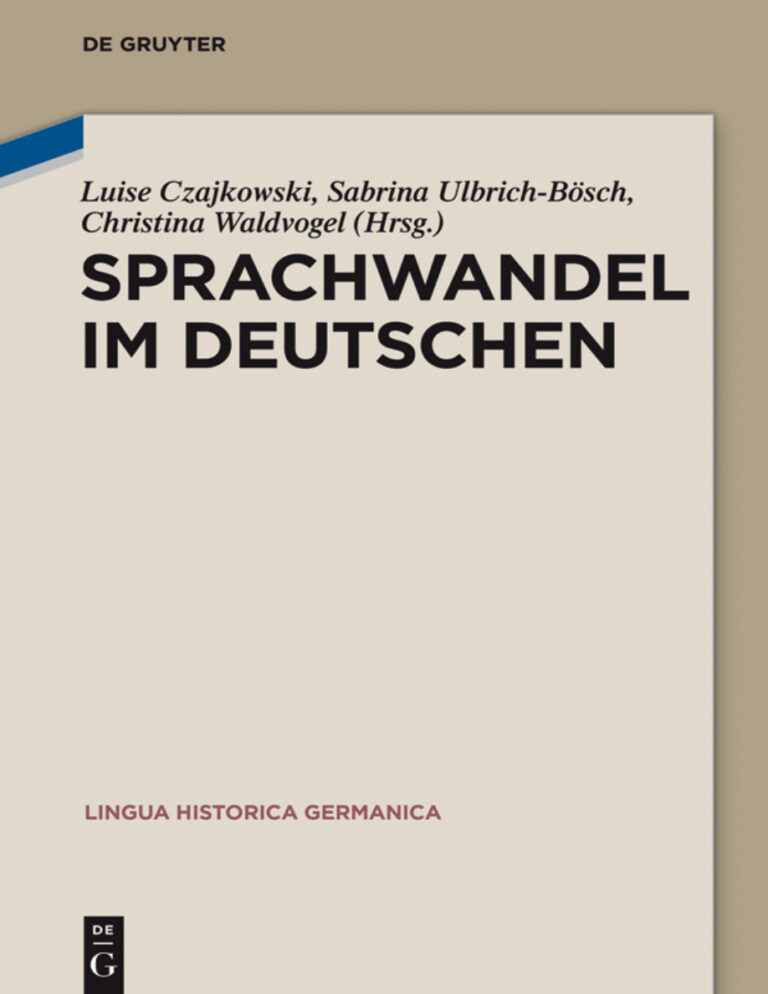Sprachwandel im Deutschen German Edition Luise Czajkowski Kitap Kapağı