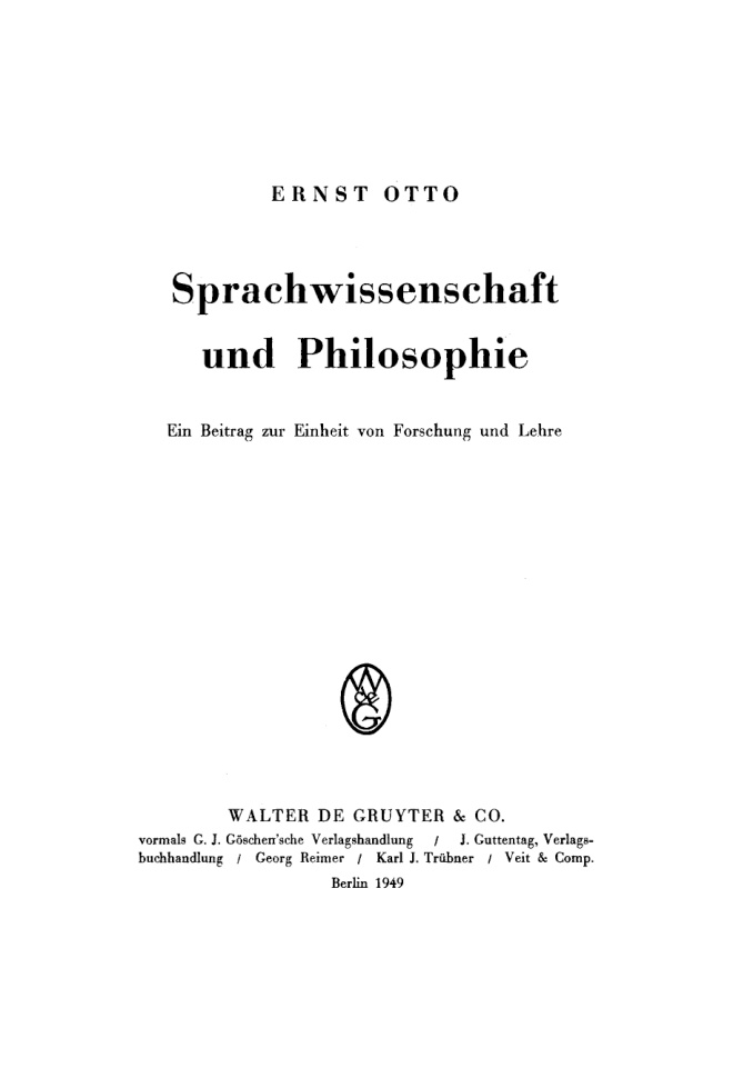 Sprachwissenschaft und Philosophie German Edition Ernst Otto Kitap Kapağı