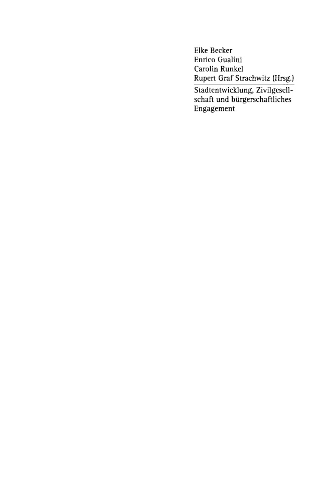 Stadtentwicklung Zivilgesellschaft und burgerschaftliches Engagement German Edition Elke Becker Kitap Kapağı