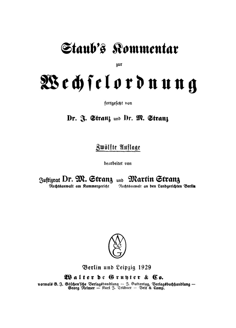 Staubs Kommentar zur Wechselordnung German Edition Hermann Staub Kitap Kapağı