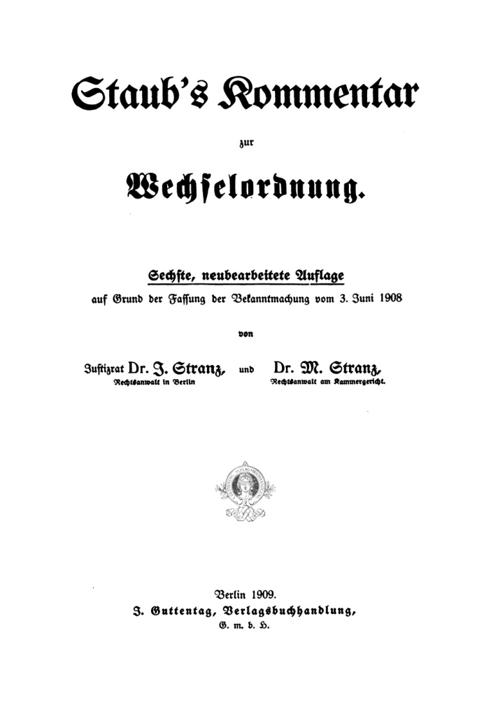 Staubs Kommentar zur Wechselordnung German Edition M Stranz Kitap Kapağı