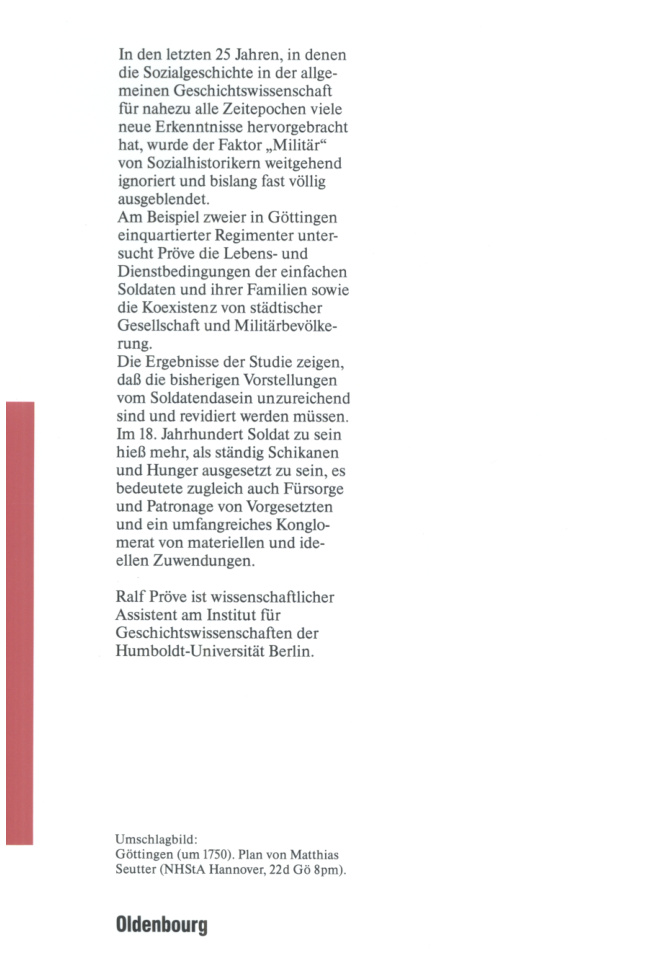 Stehendes Heer und stadtische Gesellschaft im 18 Jahrhundert German Edition Ralf Prove Kitap Kapağı