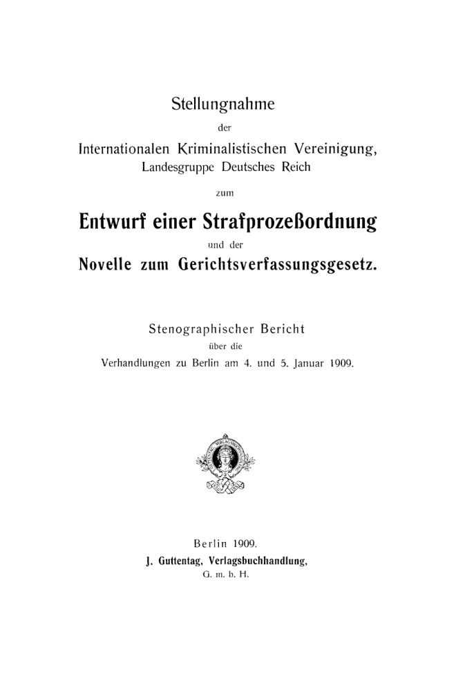 Stellungnahme der Internationalen Kriminalistischen Vereinigung Landesgruppe Deutsches Reich German Edition International Union of P Kitap Kapağı