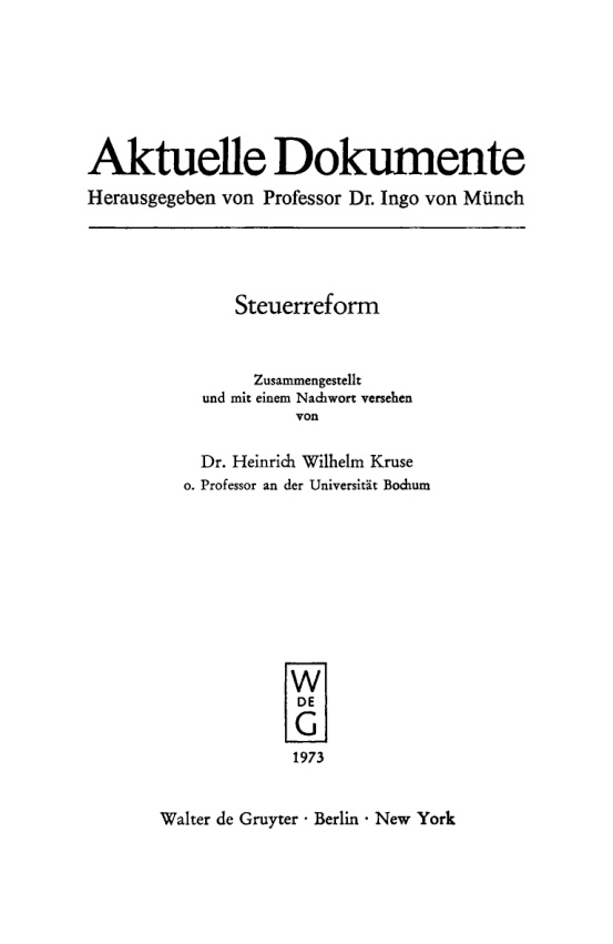 Steuerreform German Edition Heinrich Wilhelm Kruse Kitap Kapağı