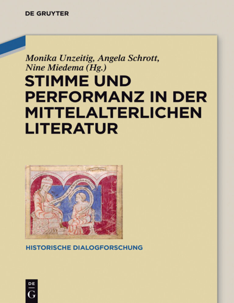 Stimme und Performanz in der mittelalterlichen Literatur German Edition Monika Unzeitig Kitap Kapağı