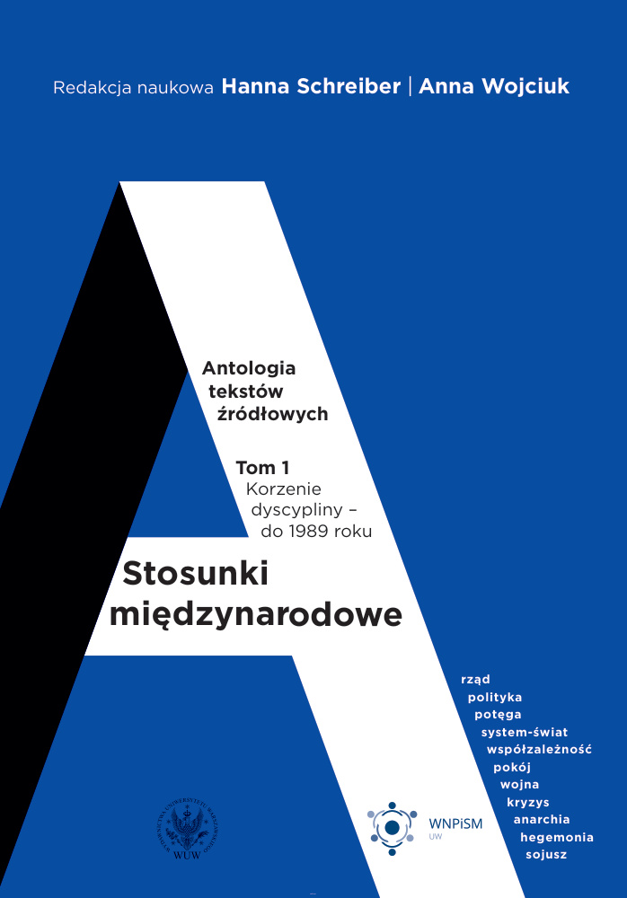 Stosunki międzynarodowe Antologia tekstów źródłowych Tom 1 Polish Edition Anna Wojciuk Kitap Kapağı
