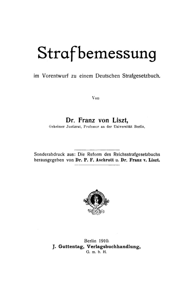 Strafbemessung German Edition Franz Liszt Kitap Kapağı