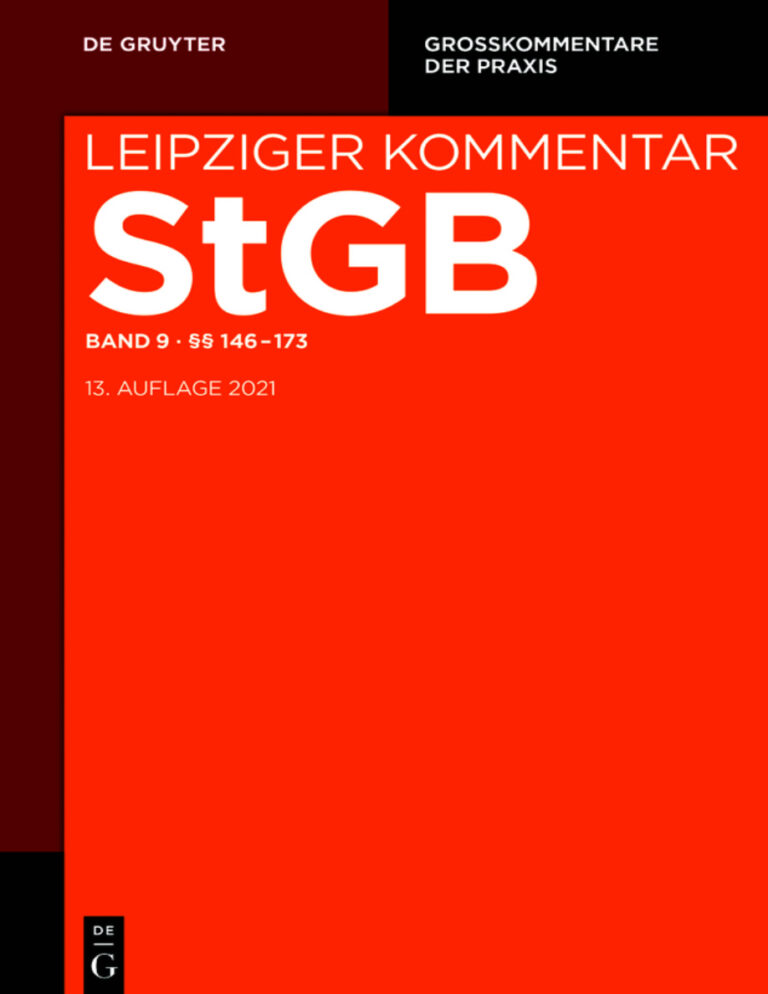 Strafgesetzbuch Leipziger Kommentar German Edition Hans Kudlich Kitap Kapağı