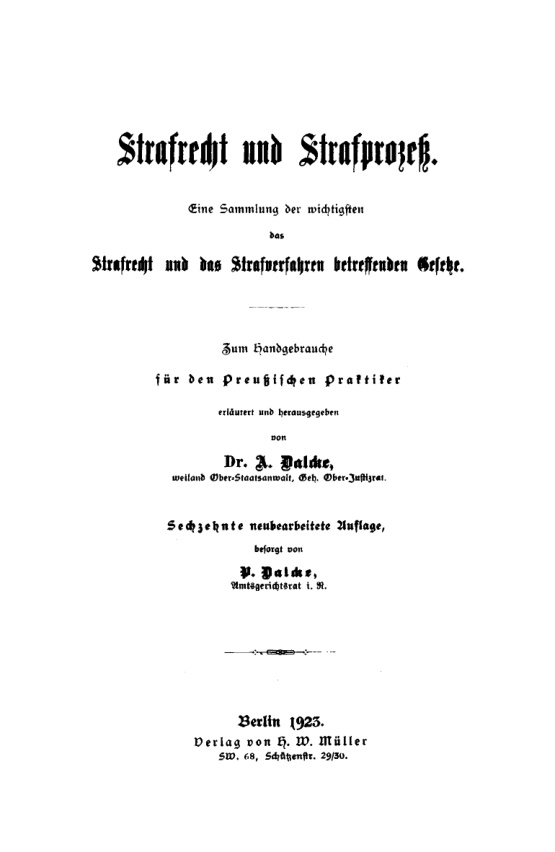 Strafrecht und Strafprozess German Edition A Dalcke Kitap Kapağı