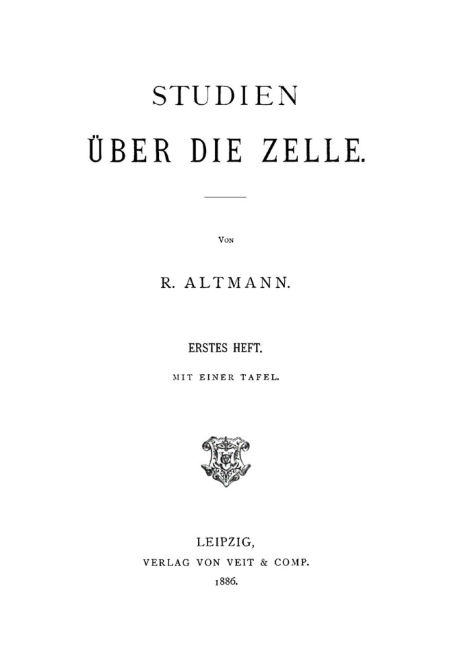 Studien uber die Zelle Heft 1 German Edition R Altmann Kitap Kapağı