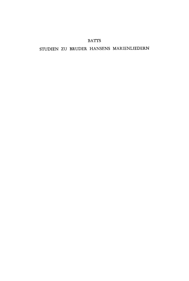 Studien zu Bruder Hansens Marienliedern German Edition Michael S Batts Kitap Kapağı