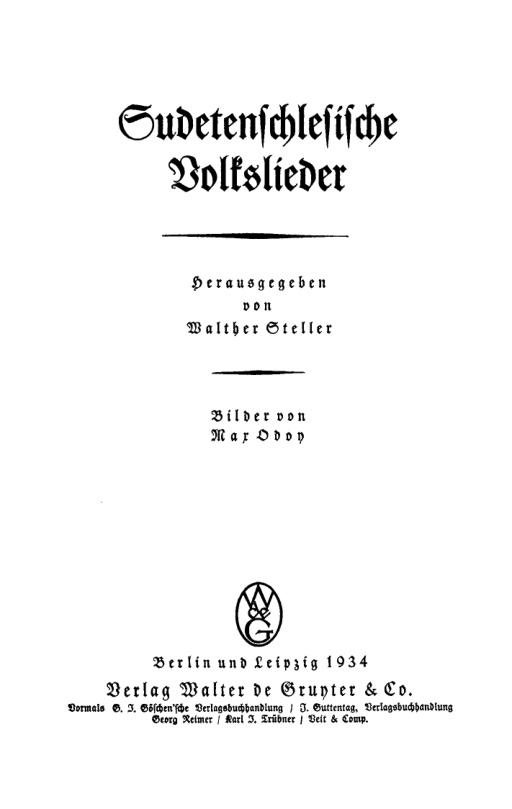 Sudetenschlesische Volkslieder German Edition Walther Steller Kitap Kapağı