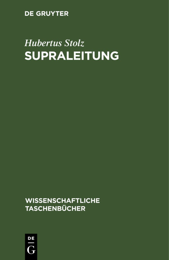 Supraleitung German Edition Hubertus Stolz Kitap Kapağı
