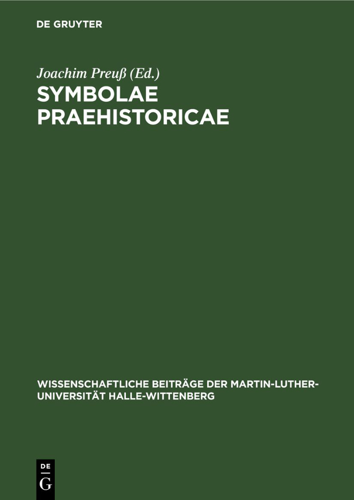 Symbolae Praehistoricae German Edition Joachim Preuss Kitap Kapağı