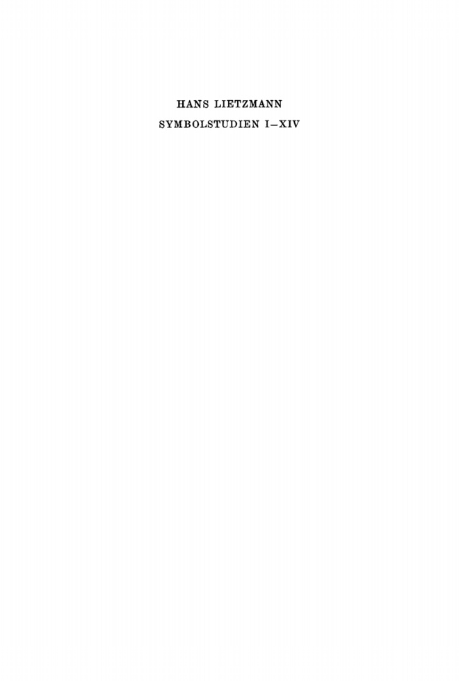 Symbolstudien I XIV German Edition Hans Lietzmann Kitap Kapağı