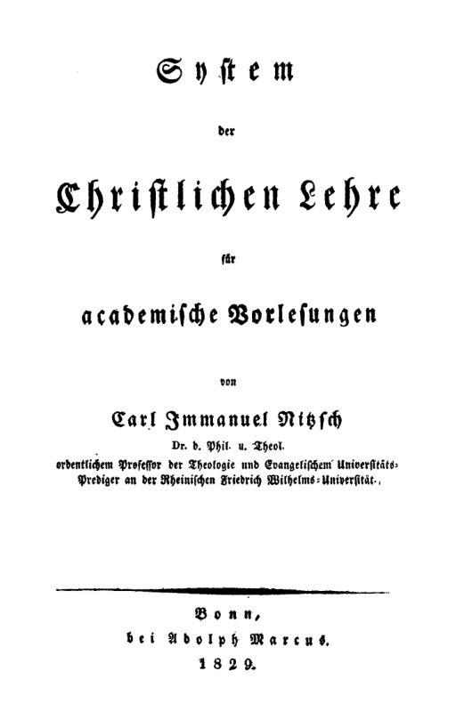 System der christlichen Lehre fur academische Vorlesungen German Edition Carl Immanuel Nitzsch Kitap Kapağı