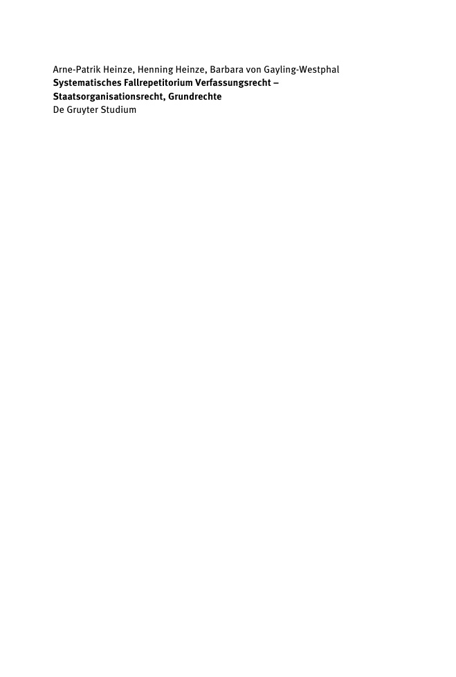 Systematisches Fallrepetitorium Verfassungsrecht German Edition Arne Patrik Heinze Kitap Kapağı