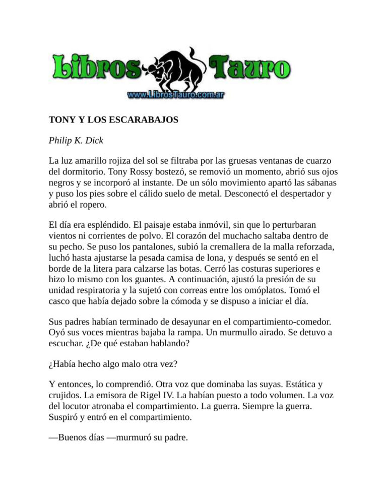 TONY Y LOS ESCARABAJOS Philip K Dick Kitap Kapağı