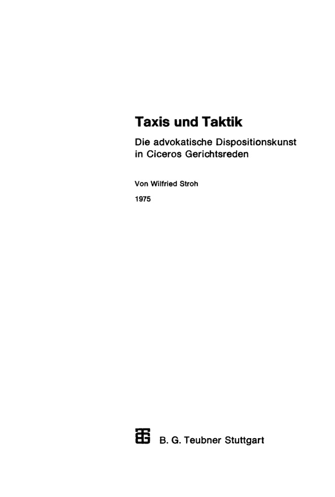 Taxis und Taktik German Edition Wilfried Stroh Kitap Kapağı