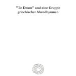 Te Deum und eine Gruppe griechischer Abendhymnen German Edition Anton Baumstark Kitap Kapağı
