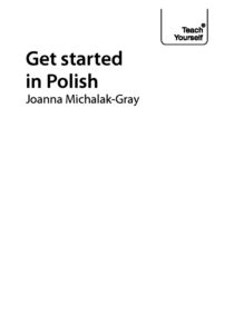 Teach Yourself Get Started in Polish Polish Edition Michalak Gray Joanna Kitap Kapağı