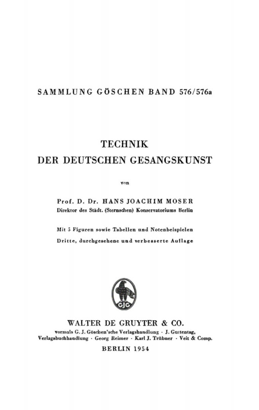 Technik der deutschen Gesangskunst German Edition Hans Joachim Moser Kitap Kapağı