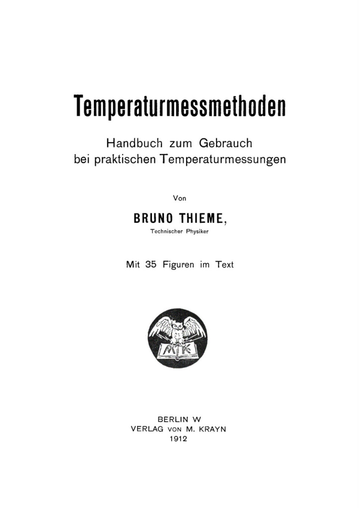 Temperaturmessmethoden German Edition Bruno Thieme Kitap Kapağı