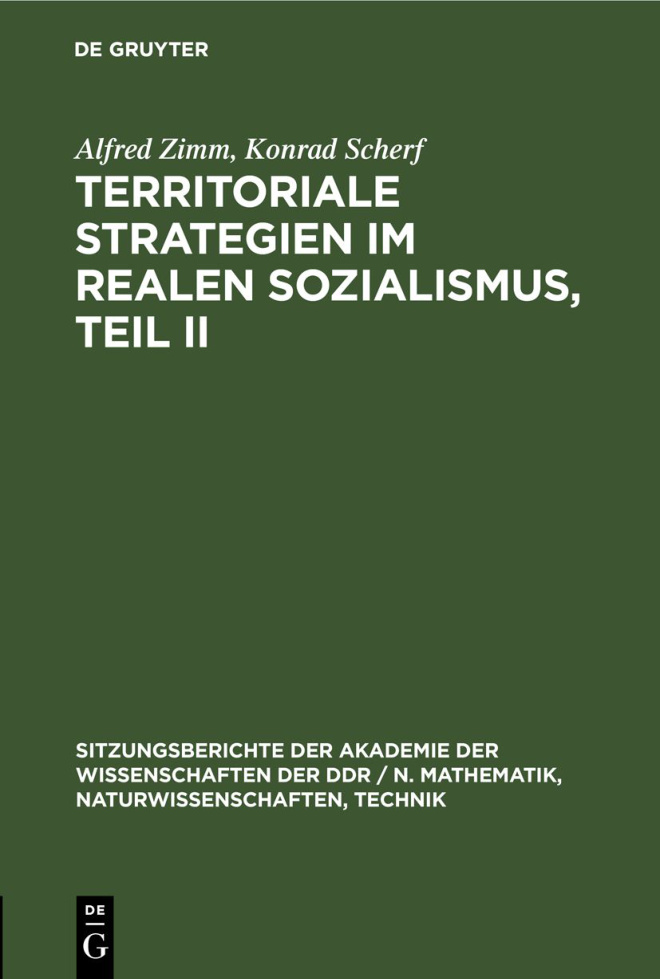 Territoriale Strategien im realen Sozialismus Teil II German Edition Alfred Zimm Kitap Kapağı
