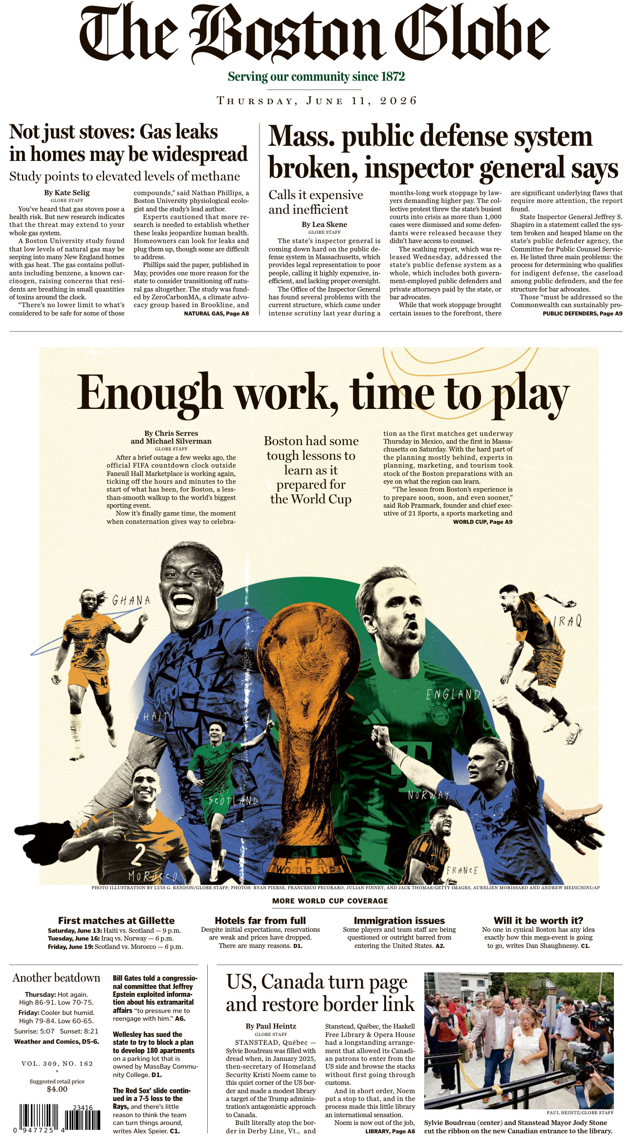 The Boston Globe June 11 2026 The Boston Globe Kitap Kapağı