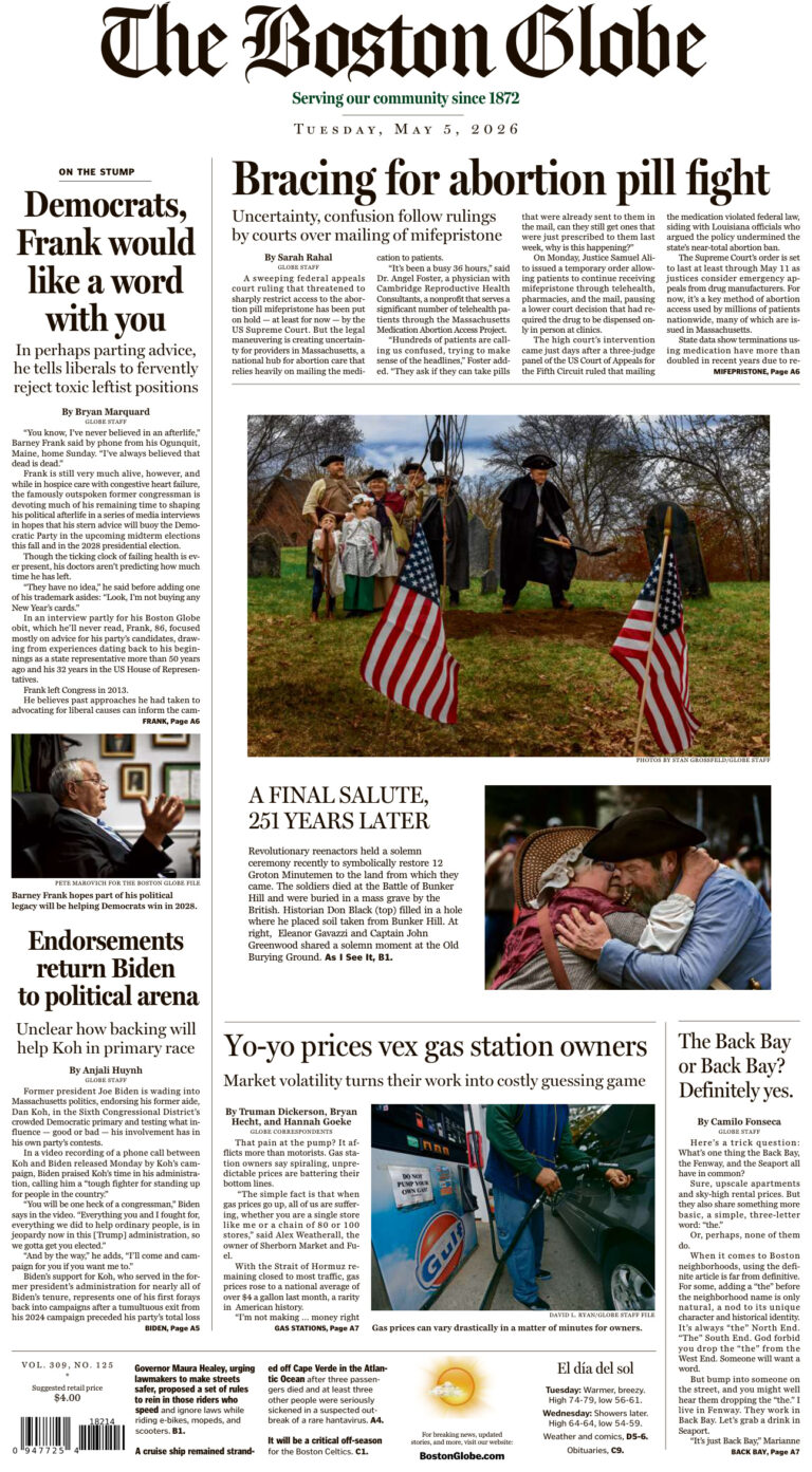 The Boston Globe May 05 2026 The Boston Globe Kitap Kapağı