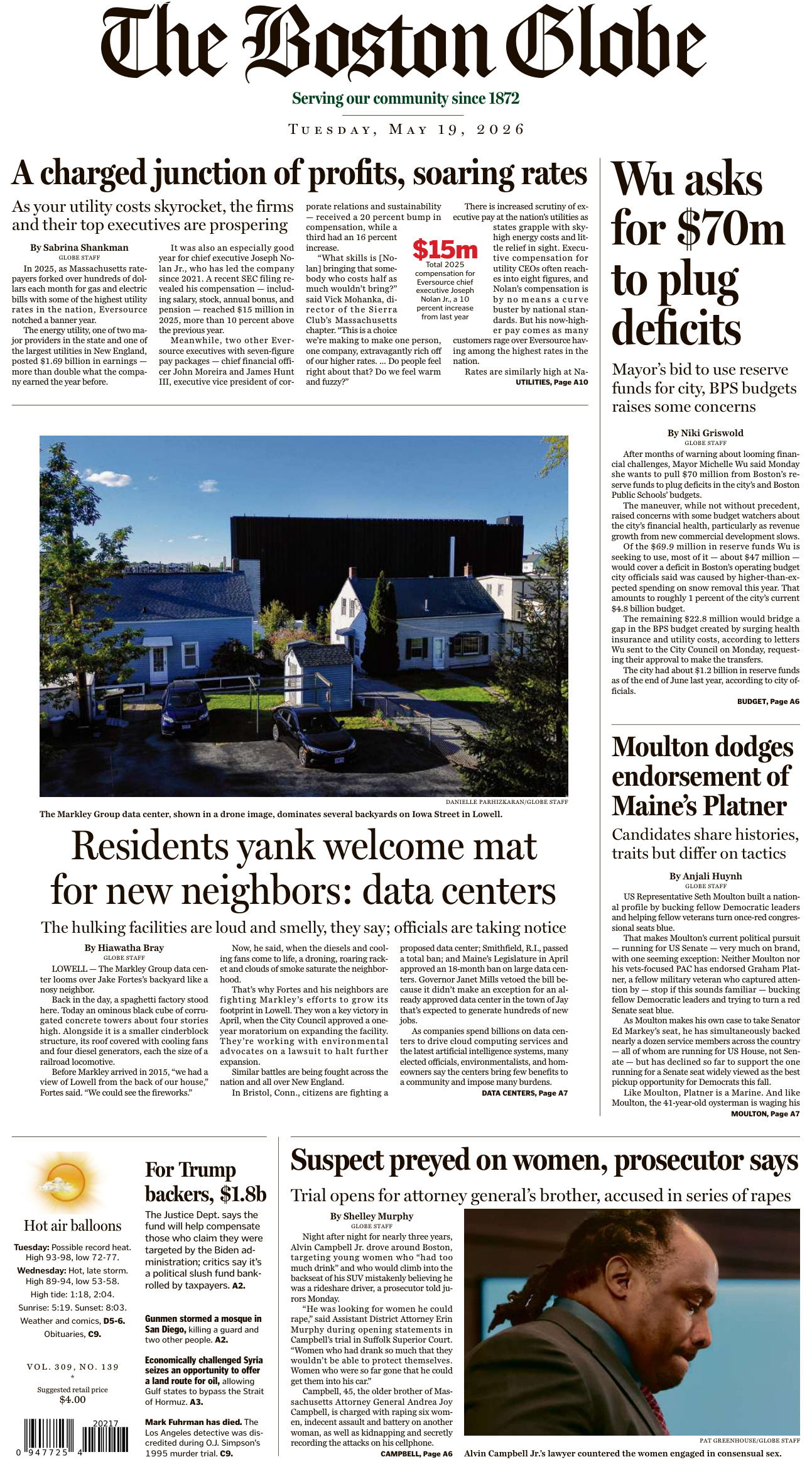 The Boston Globe May 19 2026 The Boston Globe Kitap Kapağı