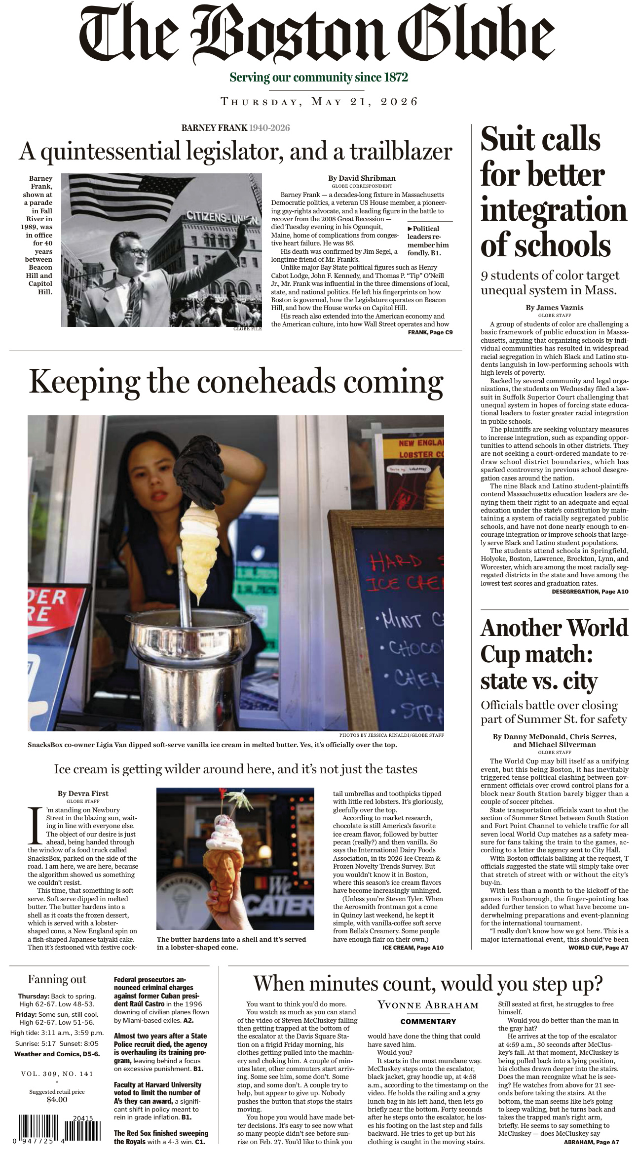 The Boston Globe May 21 2026 The Boston Globe Kitap Kapağı