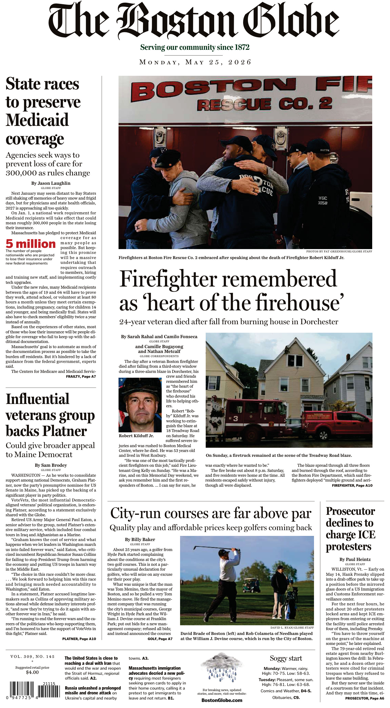 The Boston Globe May 25 2026 The Boston Globe Kitap Kapağı