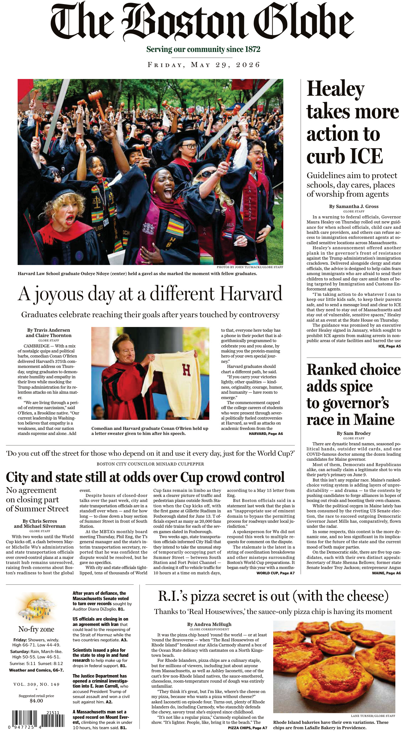 The Boston Globe May 29 2026 The Boston Globe Kitap Kapağı