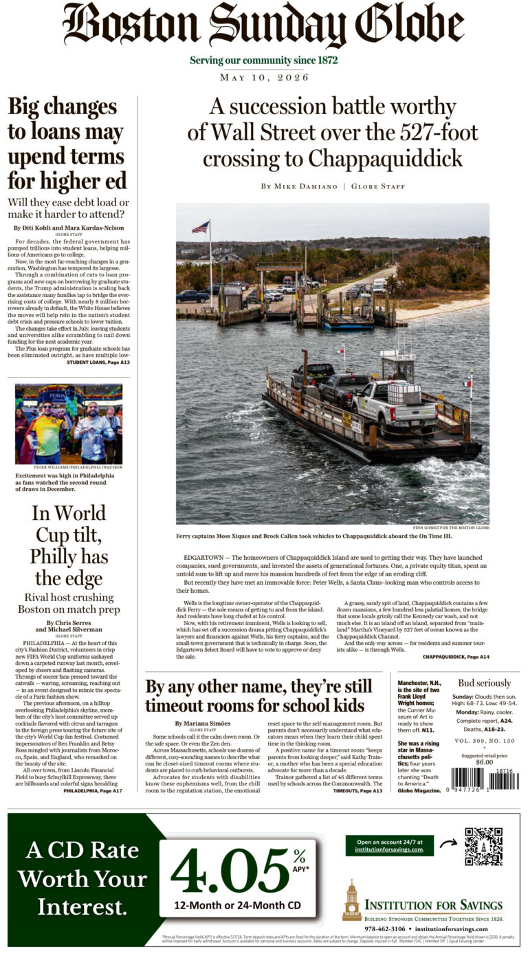 The Boston Sunday Globe May 10 2026 The Boston Sunday Globe Kitap Kapağı