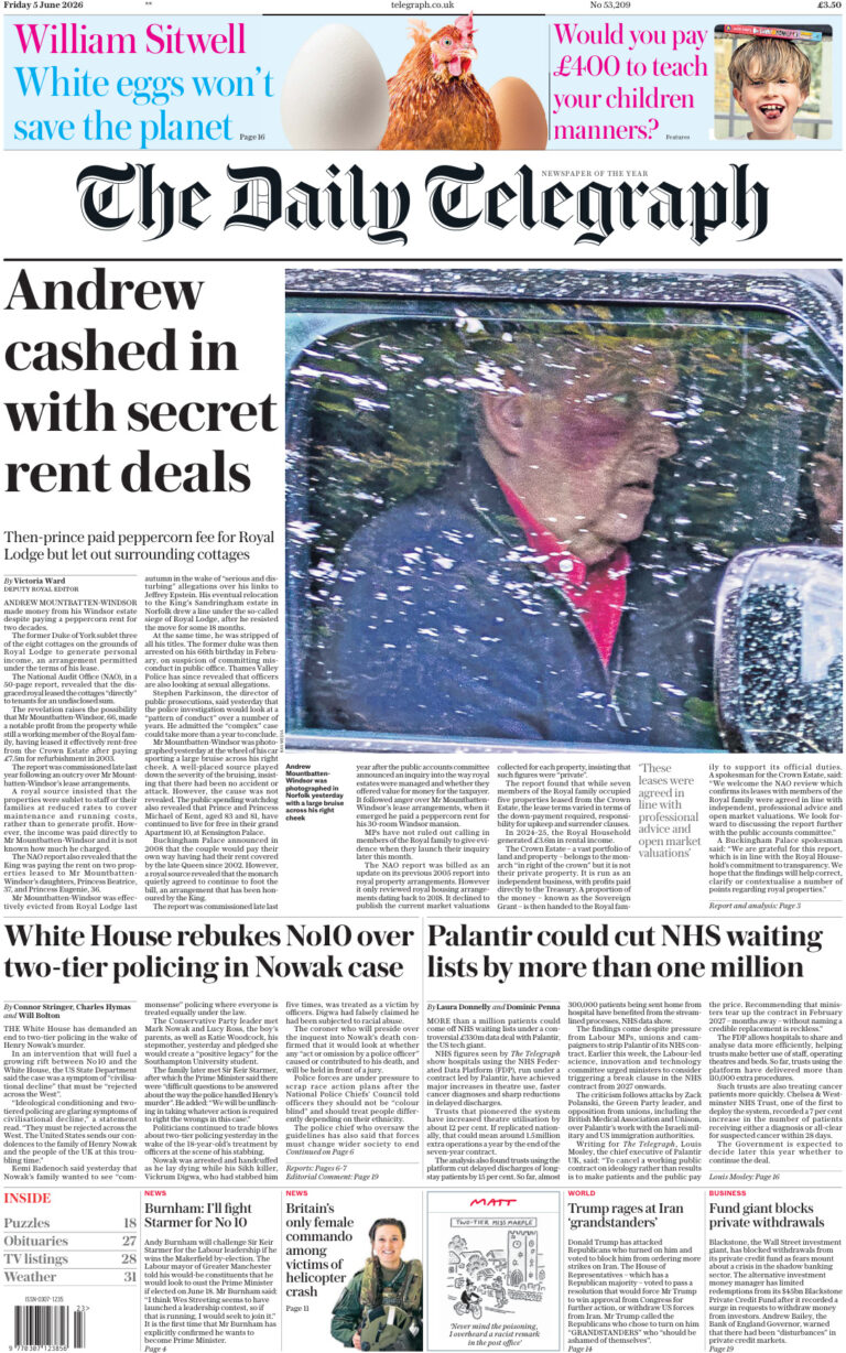 The Daily Telegraph – June 05, 2026 PDF Download – The Daily Telegraph