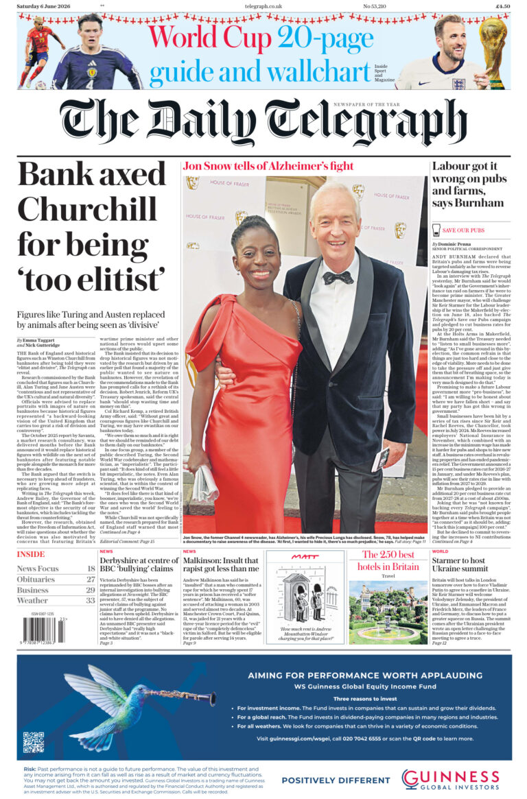 The Daily Telegraph – June 06, 2026 PDF Download – The Daily Telegraph