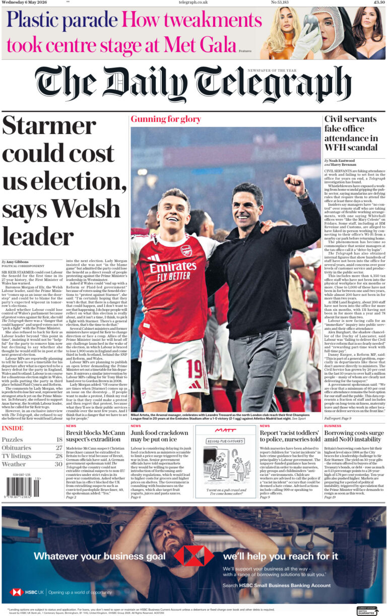 The Daily Telegraph 06 May 2026 The Daily Telegraph Kitap Kapağı
