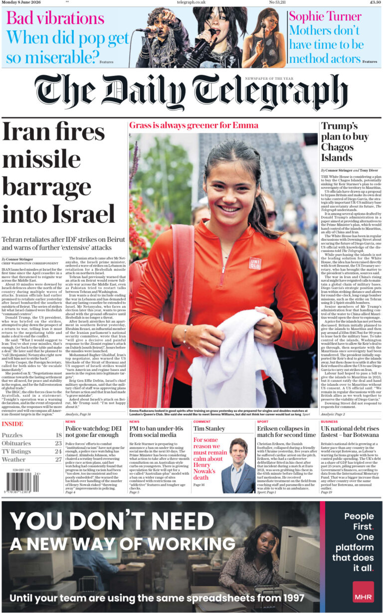 The Daily Telegraph – June 08, 2026 PDF Download – The Daily Telegraph
