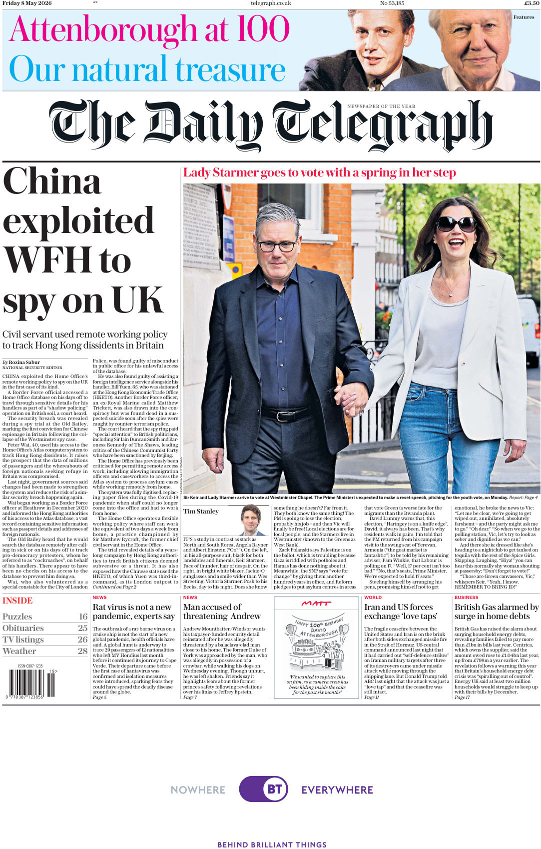 The Daily Telegraph 08 May 2026 The Daily Telegraph Kitap Kapağı