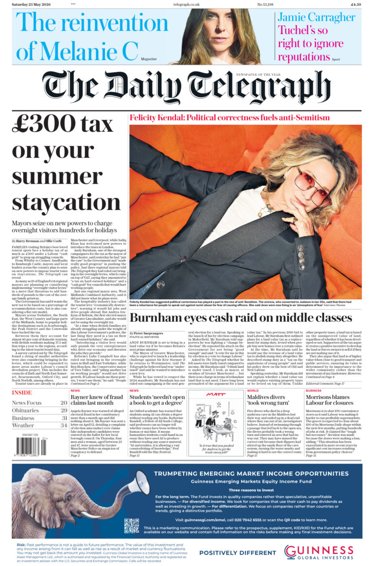 The Daily Telegraph 23 May 2026 The Daily Telegraph Kitap Kapağı