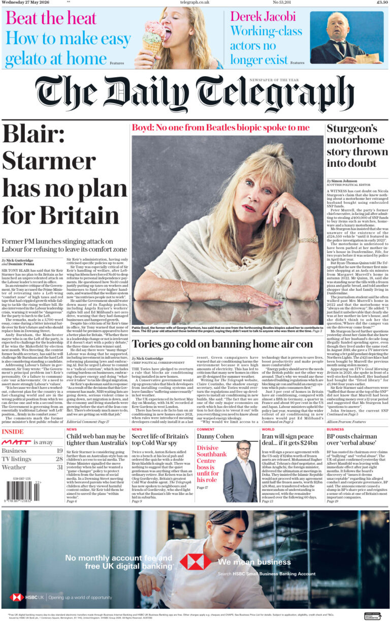 The Daily Telegraph 27 May 2026 The Daily Telegraph Kitap Kapağı