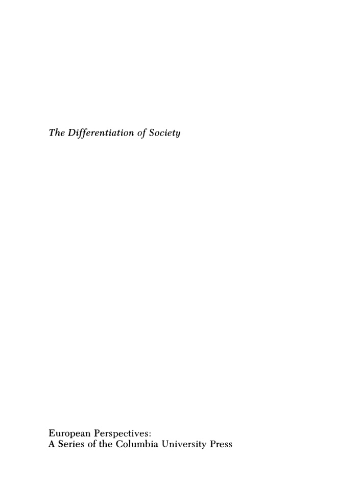 The Differentiation of Society German Edition Niklas Luhmann Kitap Kapağı