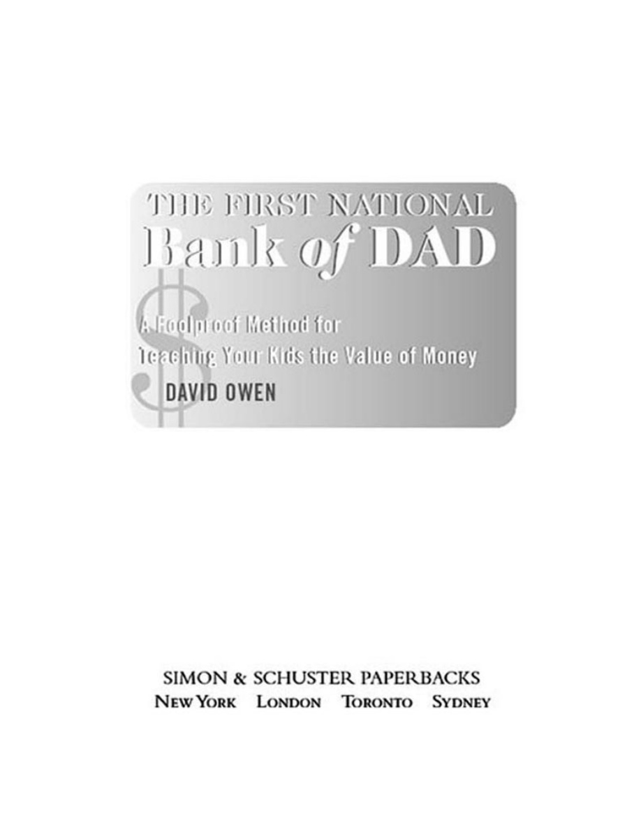 The First National Bank of Dad David Owen Kitap Kapağı