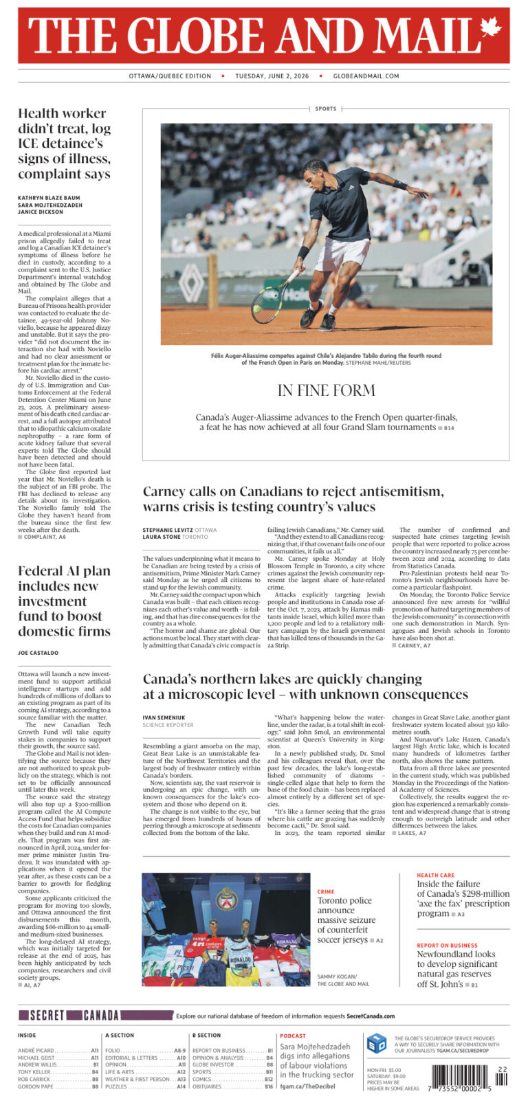 The Globe and Mail OttawaQuebec Edition June 02 2026 The Globe and Mail Kitap Kapağı