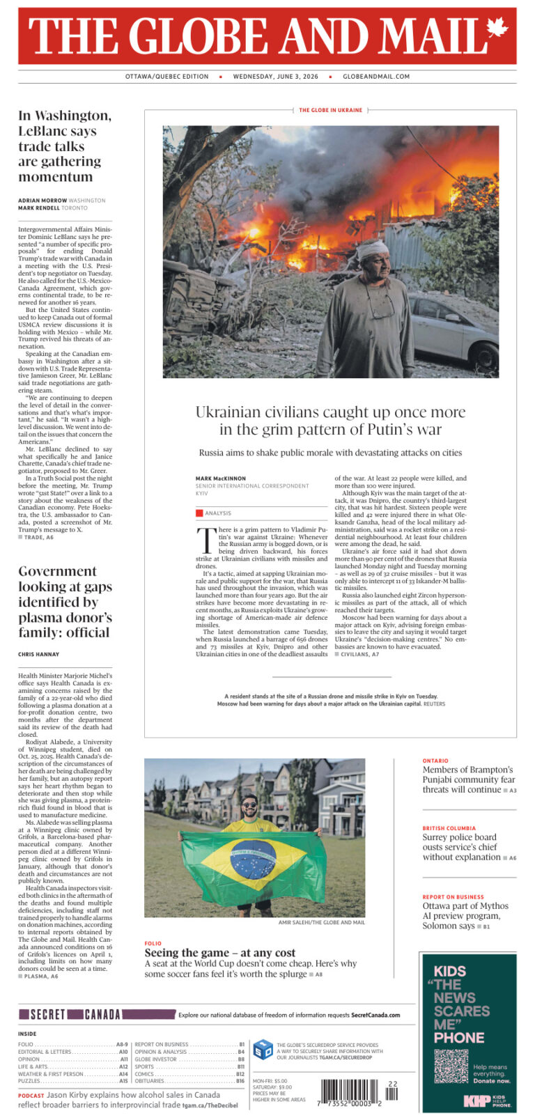 The Globe and Mail OttawaQuebec Edition June 03 2026 The Globe and Mail Kitap Kapağı